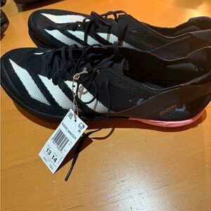 New Mens Size 13 Adidas Adizero Ambition Black White Track Field